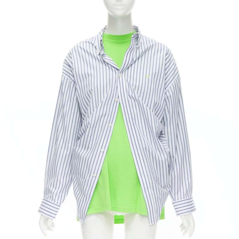 Balenciaga 2 Way Draped Top Green Cotton Very good - Inside View