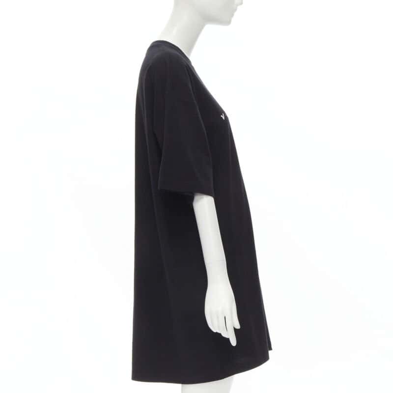 Vetements Logo T-shirt Dress Black Cotton Never worn - Model View