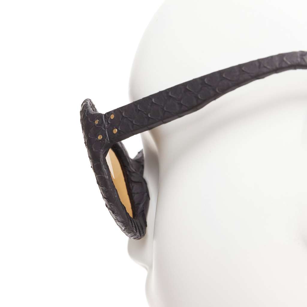 Linda Farrow Scaled Gold Sunglasses Black Very good - Back View