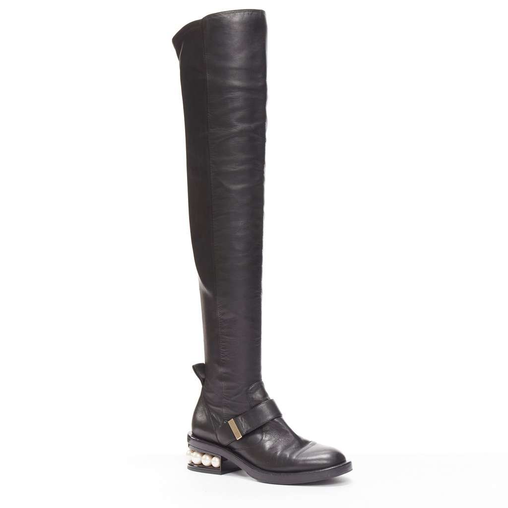 Nicholas Kirkwood Metallic Wingtip Boots Black Leather Very good - Inside View