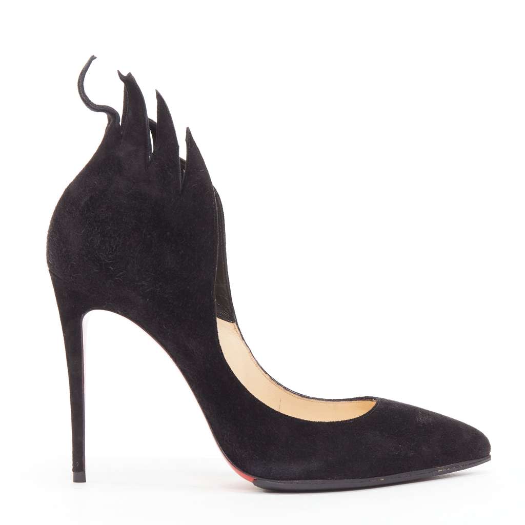 Christian Louboutin Victorina Flame Black Suede Very good condition - Front View