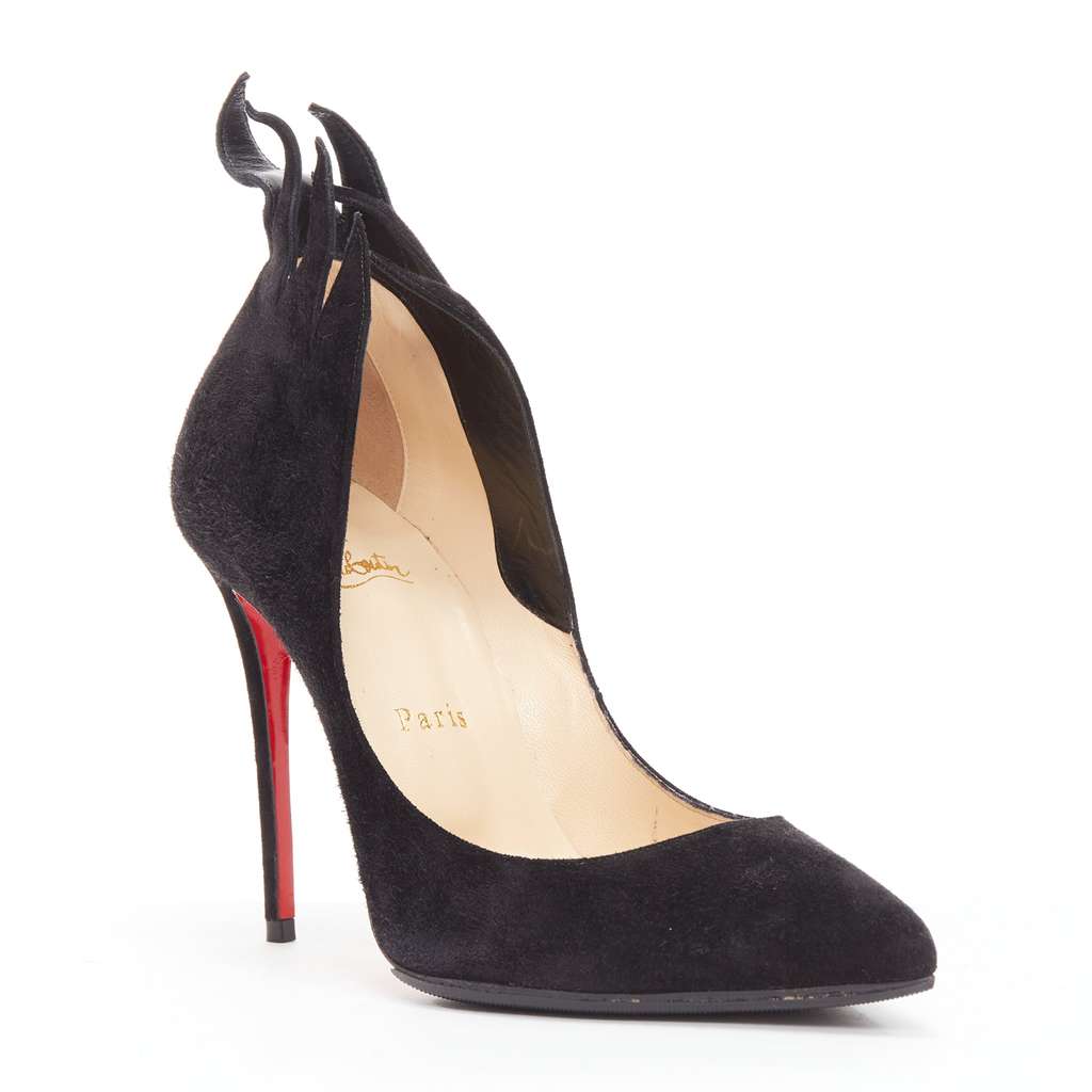 Christian Louboutin Victorina Flame Black Suede Very good condition - Back View