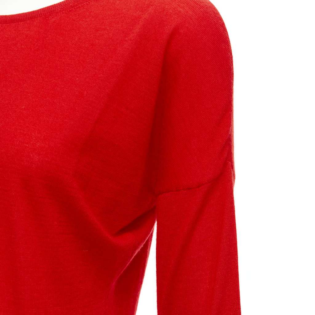 Alexander McQueen Drop Sleeve Sweater Red Cashmere Never worn - Back View