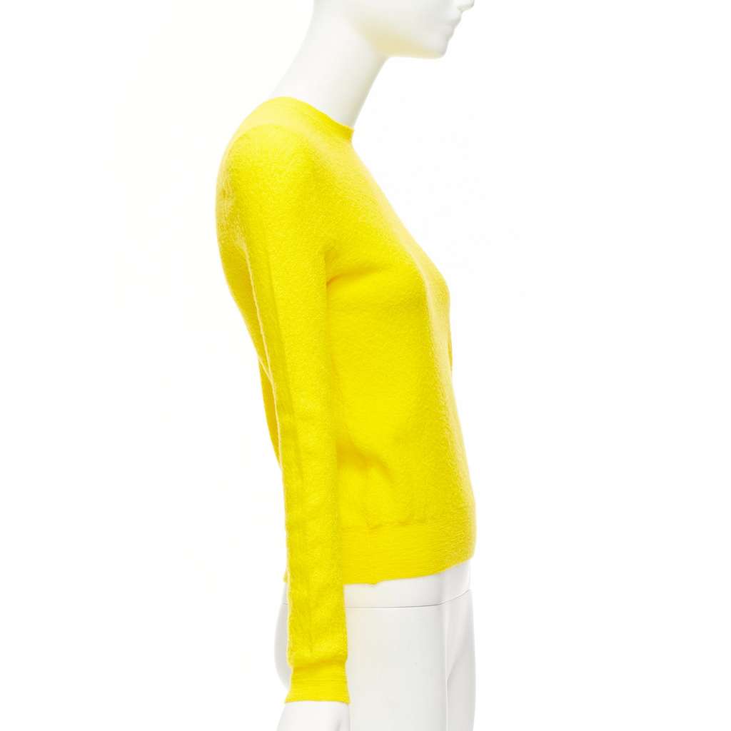 Celine Yellow Crew Neck Sweater Yellow Wool Never worn - Model View