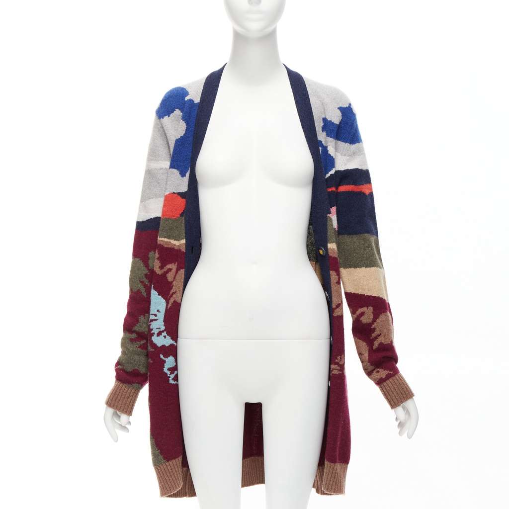 Barrie Landscape Intarsia Cardigan MultiColor Cashmere Never worn - Inside View