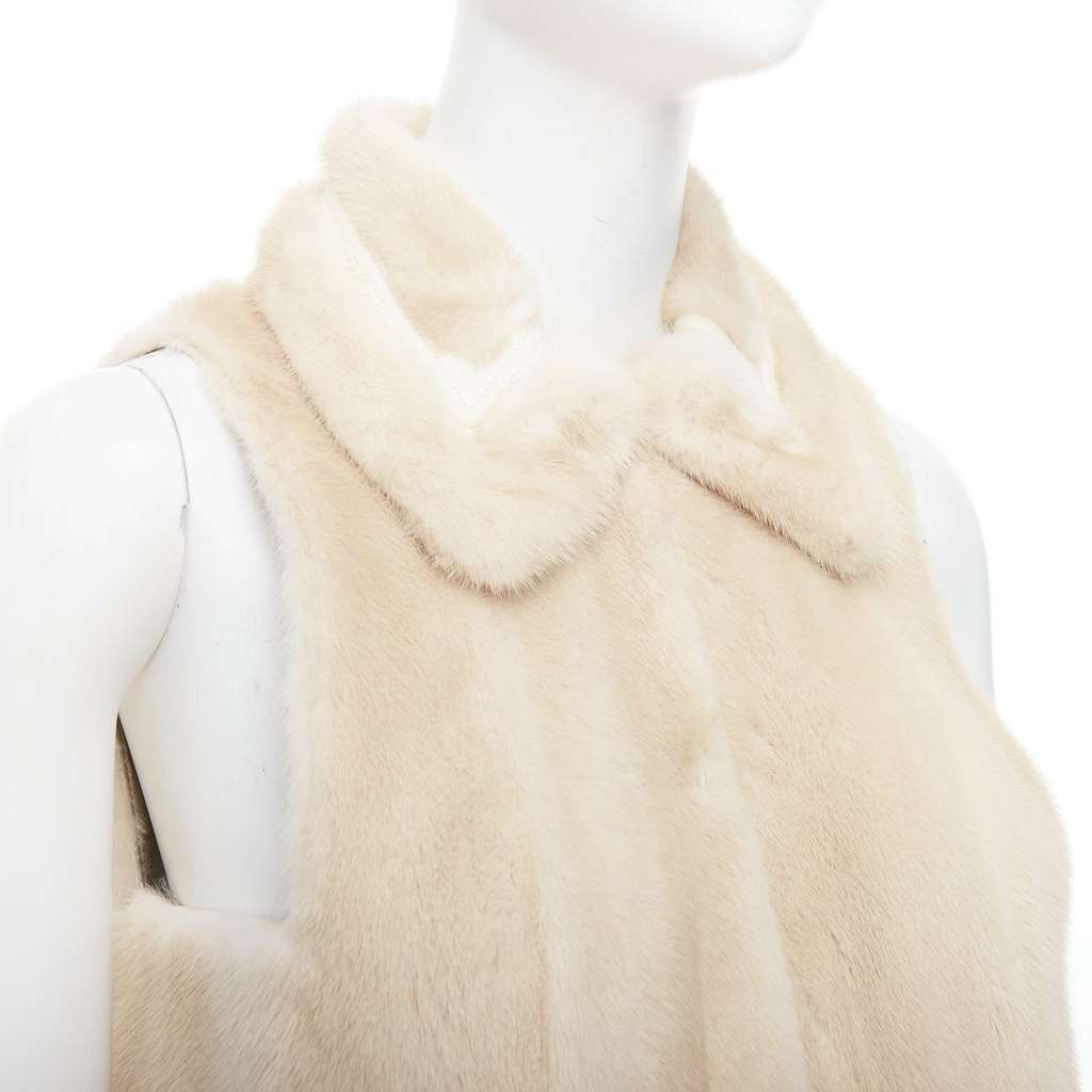 Fendi Beige Fur Metallic Vest Beige Fur Very good - Back View
