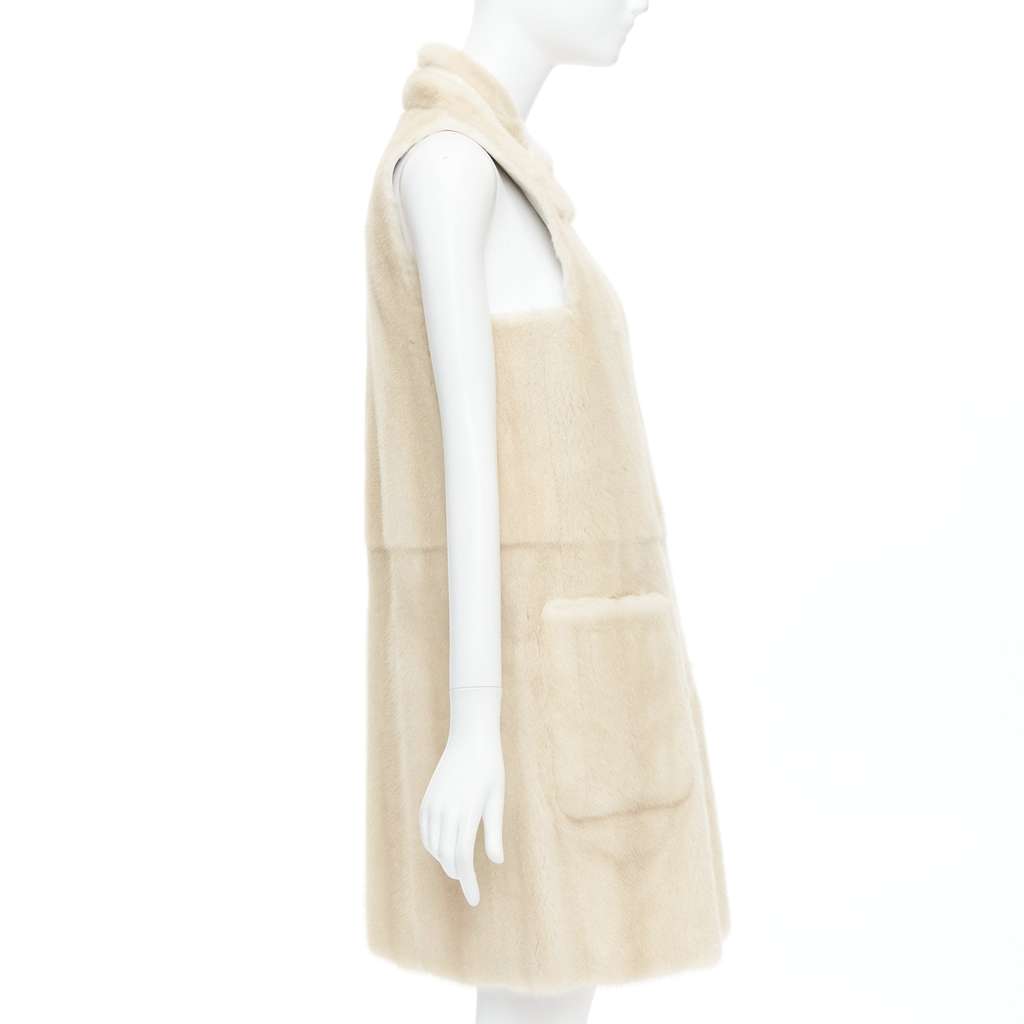 Fendi Beige Fur Metallic Vest Beige Fur Very good - Box View