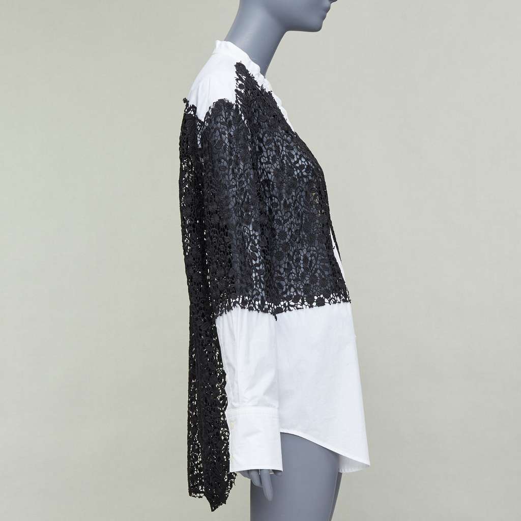 JW ANDERSON Lace Insert Shirt White Cotton Good condition - Model View