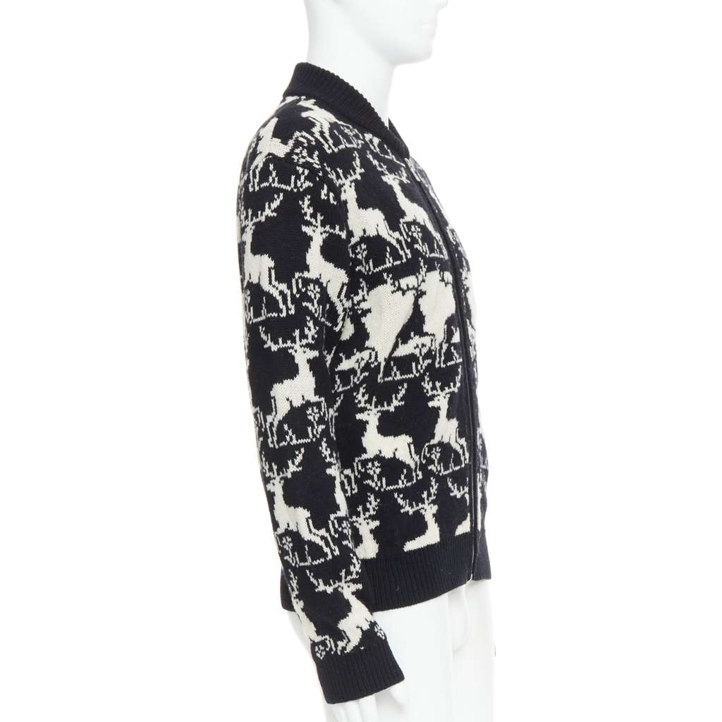Dries Van Noten Reindeer Intarsia Jacket Black Wool Fair - Box View