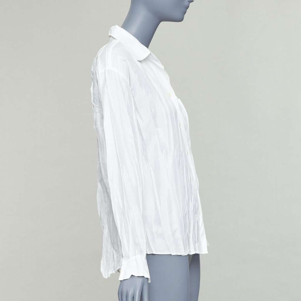 Issey Miyake Plisse Pocket Shirt White Polyester Very good - Model View