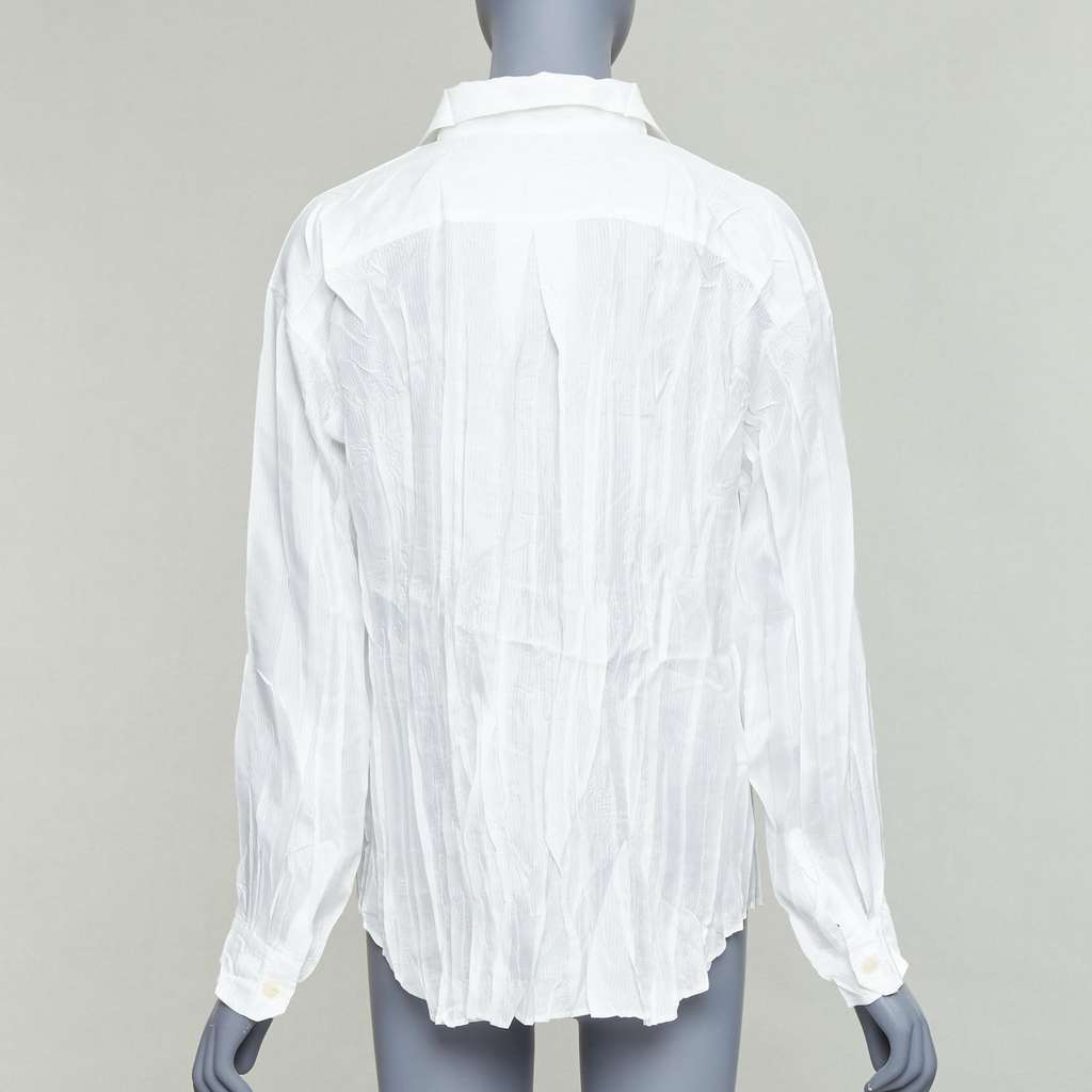 Issey Miyake Plisse Pocket Shirt White Polyester Very good - Box View