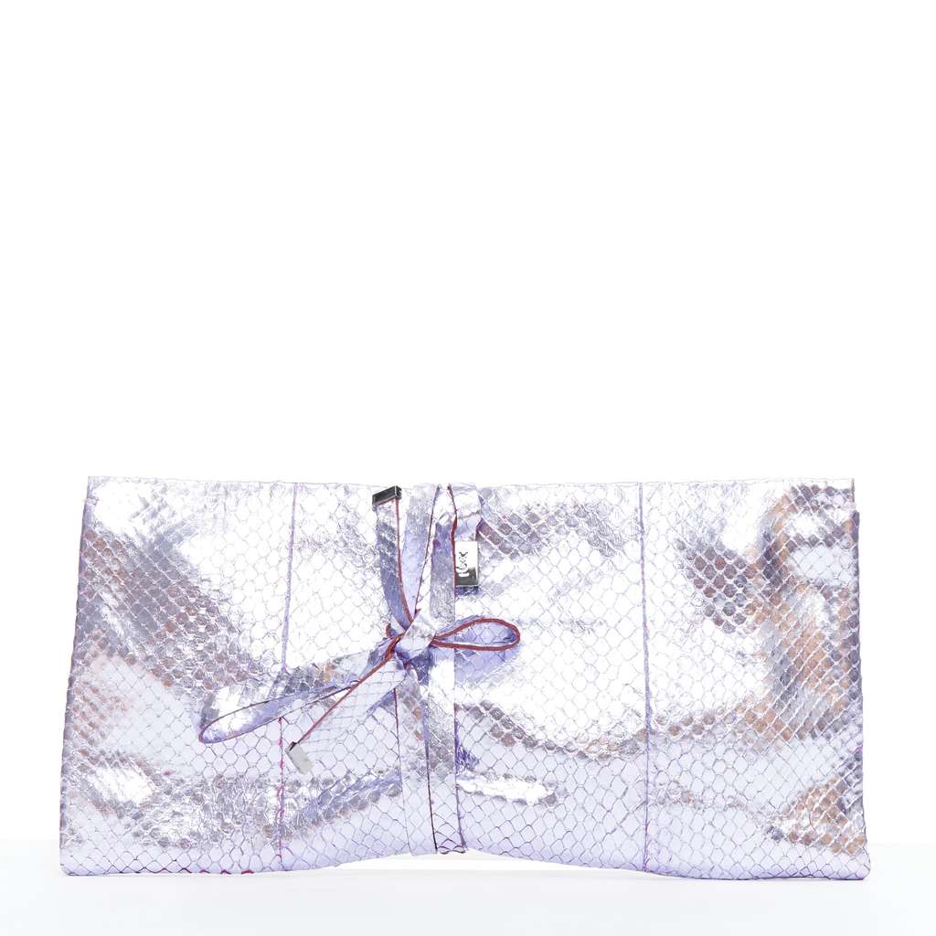 Yves Saint Laurent Marble Box Clutch Purple Leather Fair condition - Front View
