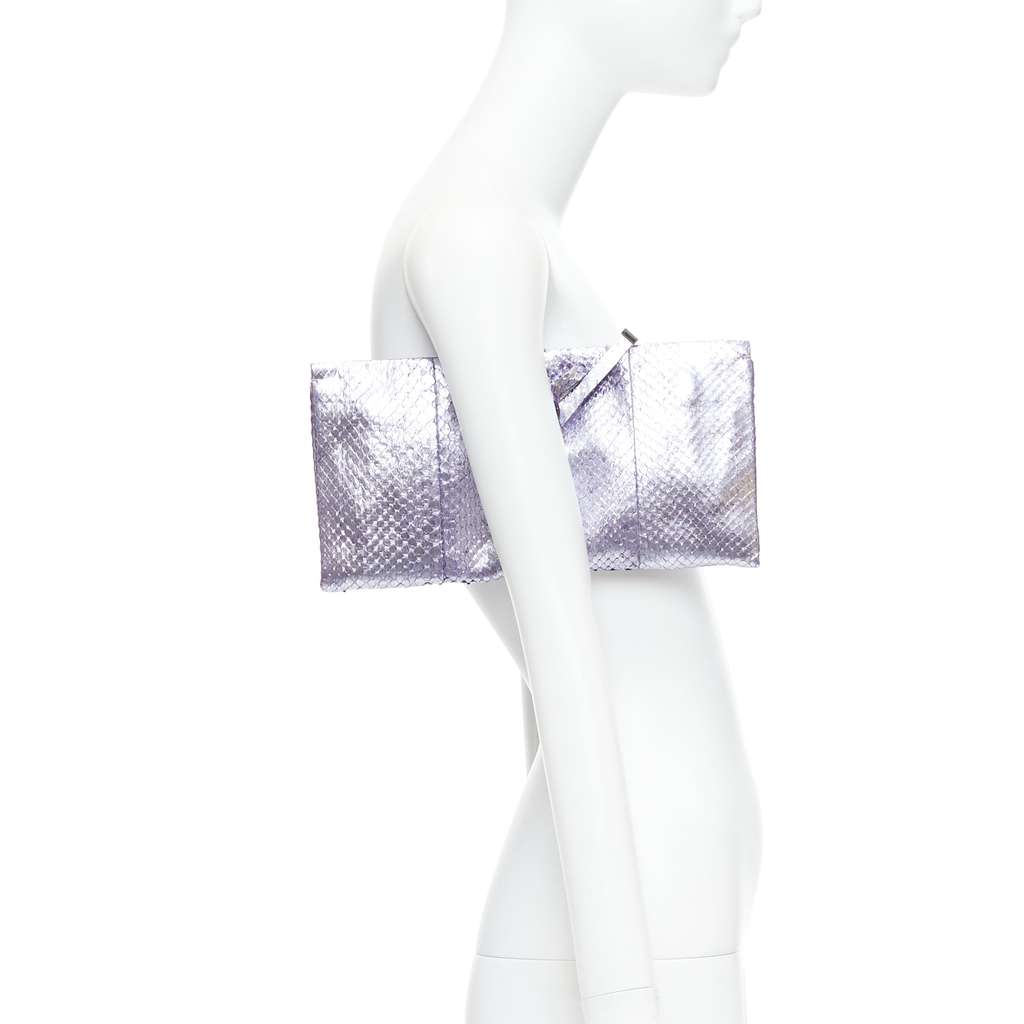 Yves Saint Laurent Marble Box Clutch Purple Leather Fair condition - Back View