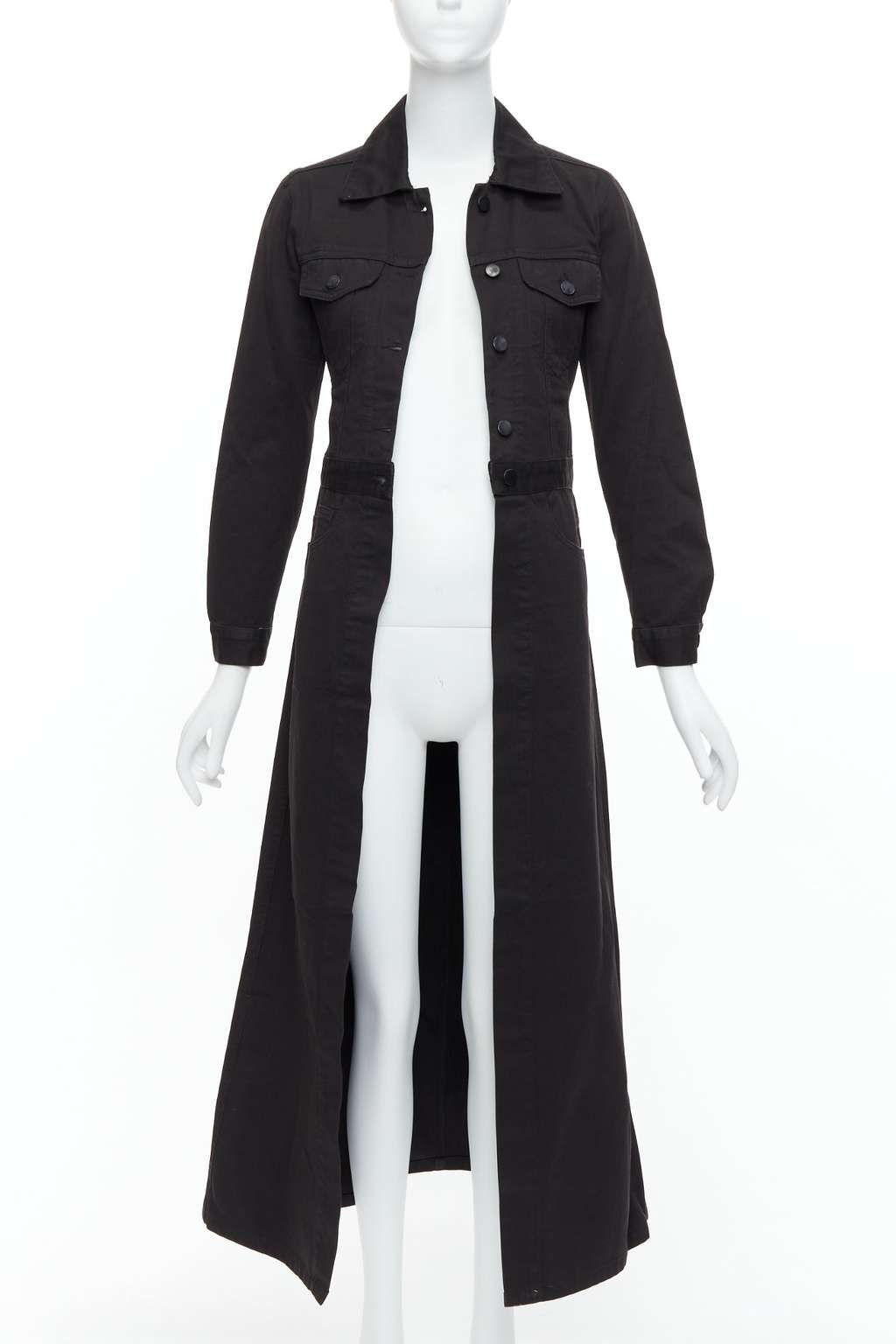 Maison Martin Margiela Carpenter Midi Dress Black Cotton Good - Back View