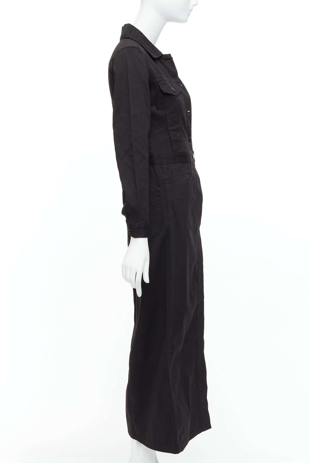 Maison Martin Margiela Carpenter Midi Dress Black Cotton Good - Model View