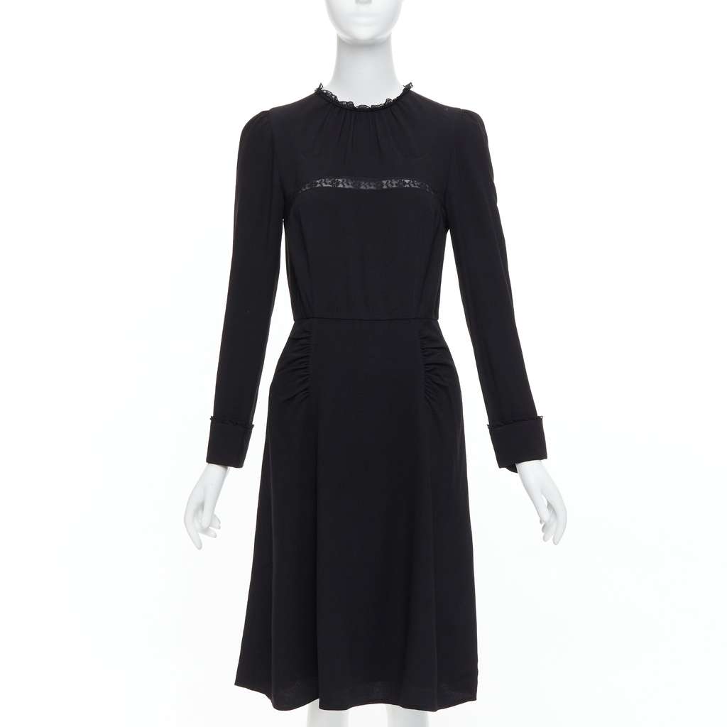 Prada Lace Fit Dress Black Good - Front View