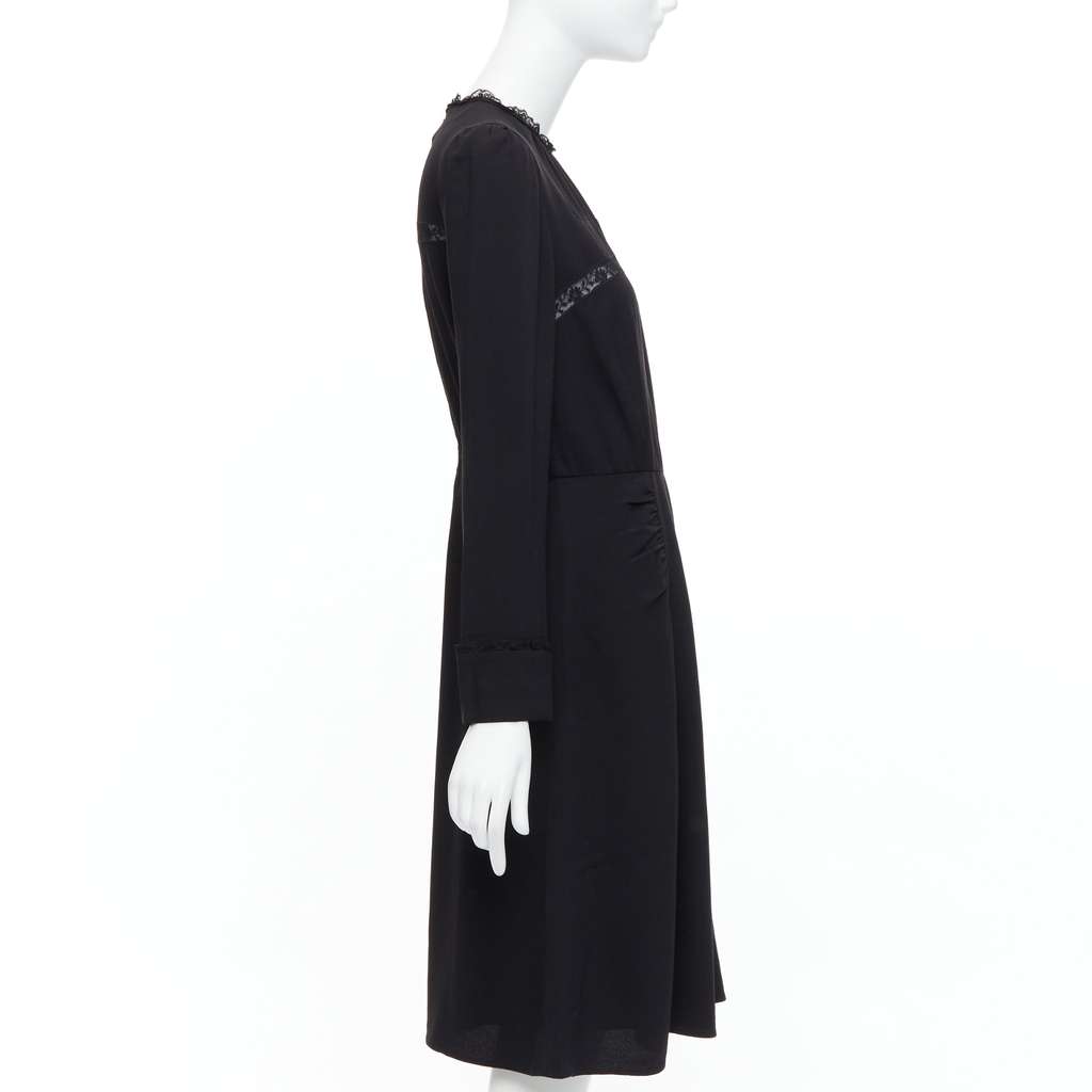 Prada Lace Fit Dress Black Good - Model View