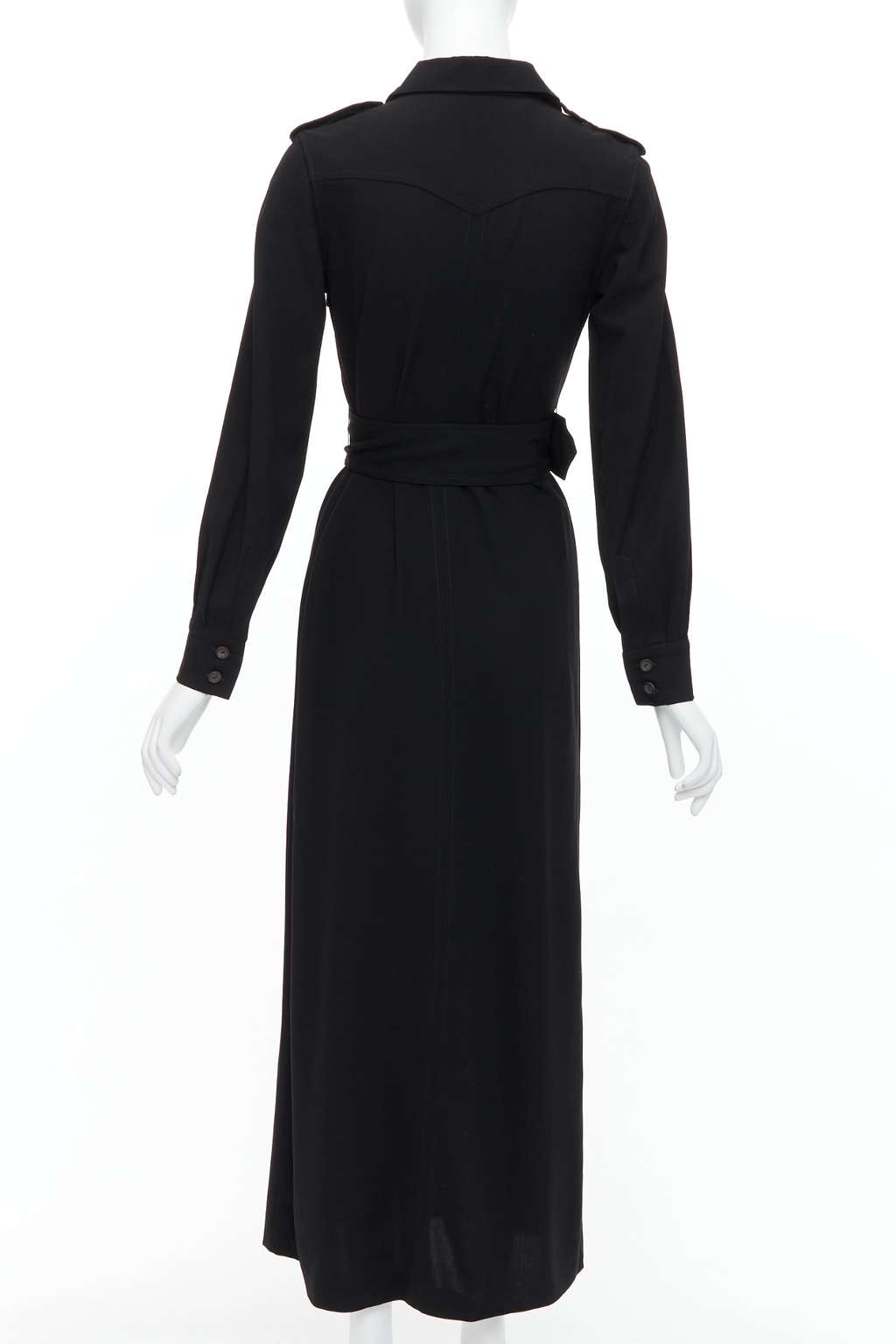 Gucci Military Safari Dress Black Wool Fair - Box View
