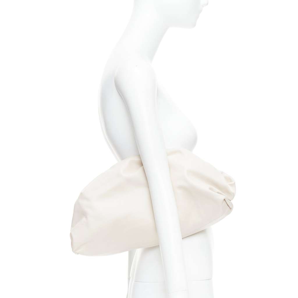 Bottega Veneta Pouch Ecru Leather Very good - Back View