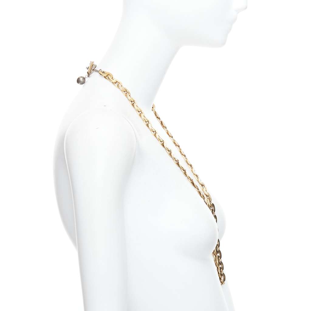 Lanvin Multi Chain Necklace Gold Metal Good condition - Model View