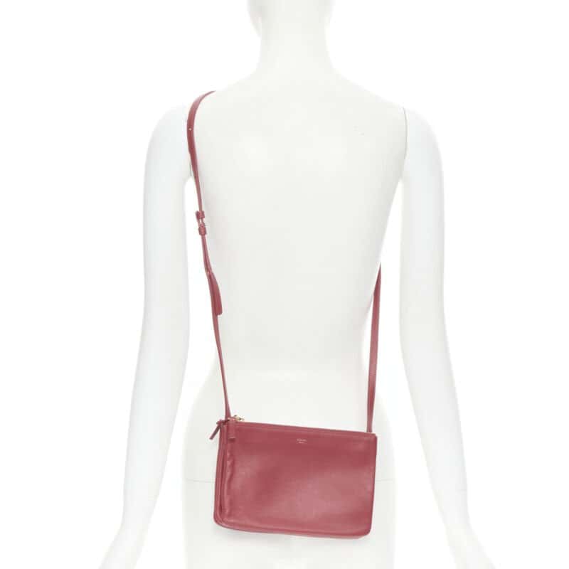Celine Monica Lock Satchel Red Leather Good - Back View