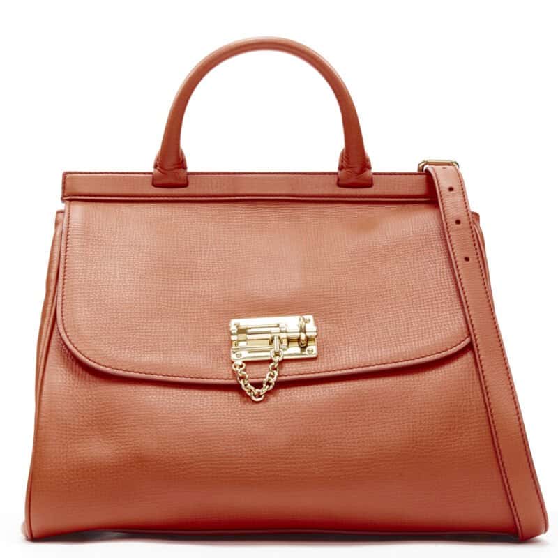 Dolce & Gabbana Pebble Duffel Bag Orange Leather Very good - Front View