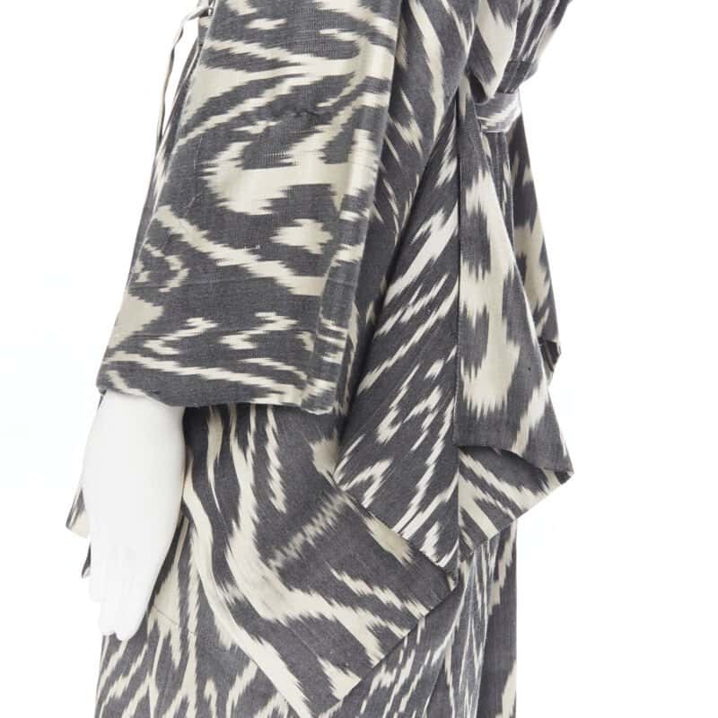 Oscar De La Renta Brown Leopard Silk Kimono Brown Silk Very good - Back View