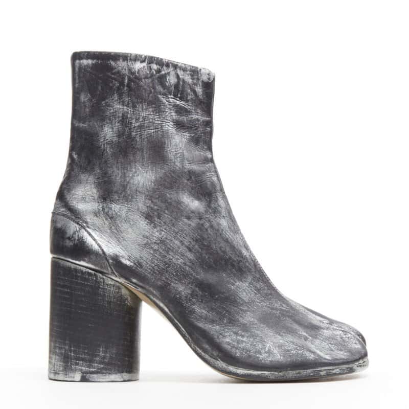 Maison Martin Margiela Demna Pantashoe Boots Silver Leather Never worn - Front View