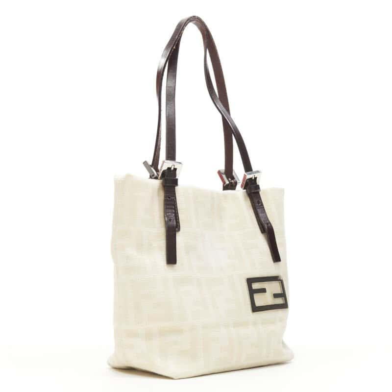 Fendi Latch Saddle Bag Beige Good - Inside View