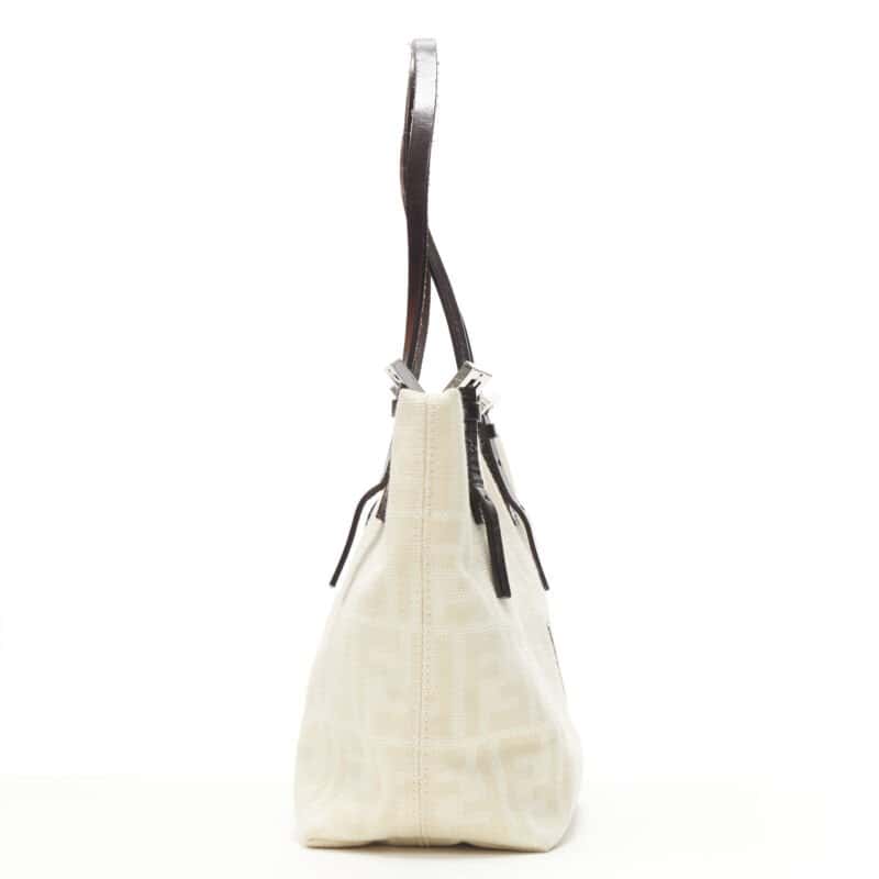 Fendi Latch Saddle Bag Beige Good - Model View