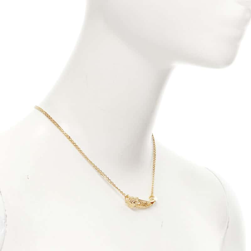 Versace Safety Pin Necklace Gold Never worn - Inside View