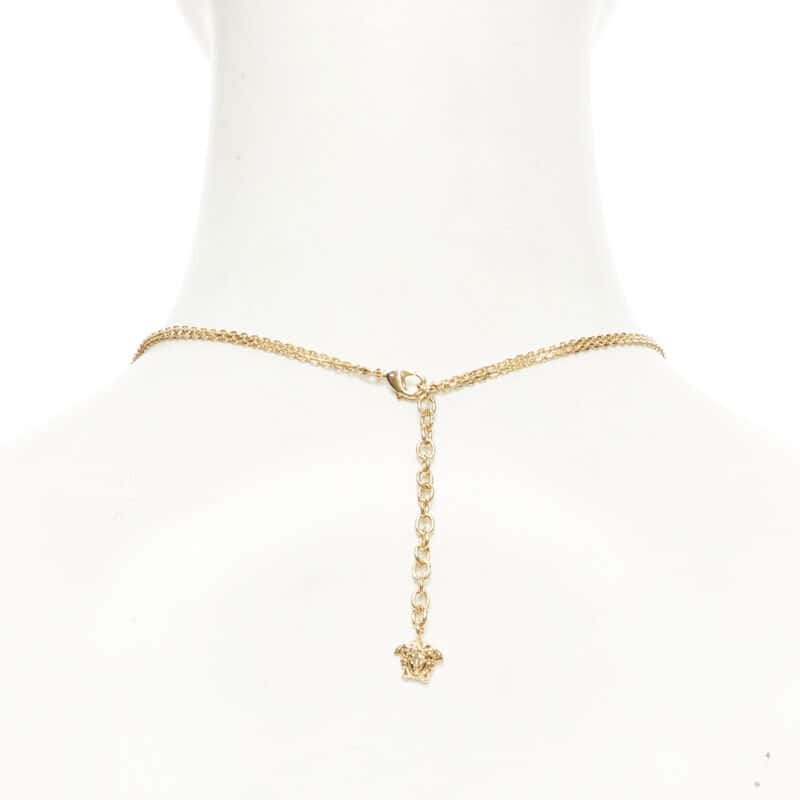 Versace Safety Pin Necklace Gold Never worn - Box View