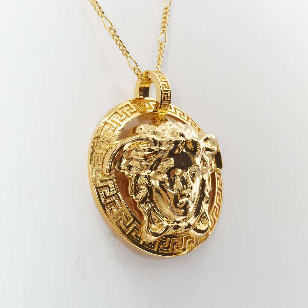 Versace Medusa Coin Necklace Gold Metal Never worn, with tag - Back View