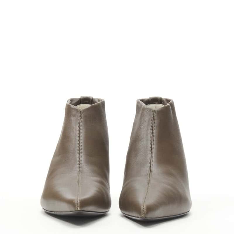 The Row Pointy Curved Heel Booties Grey Leather Never worn - Inside View
