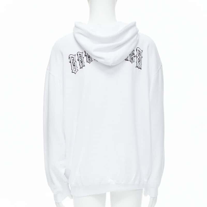 Balenciaga Tattoo Logo Hoodie White Cotton Very good condition - Box View