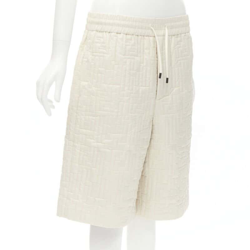Fendi Zucca Nylon Shorts Beige Never worn, with tag - Inside View