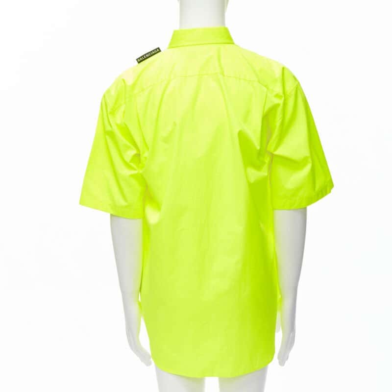 Balenciaga Shoulder Tab Shirt Yellow Cotton Never worn, with tag - Box View