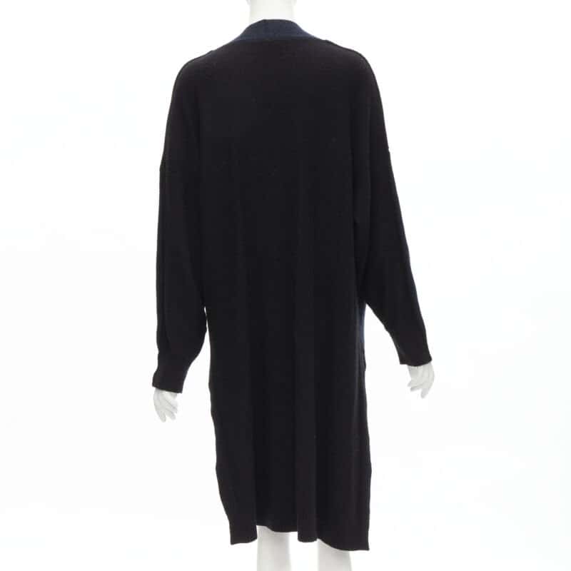 Hermès Leather Button Cardigan Navy Cashmere Never worn - Box View
