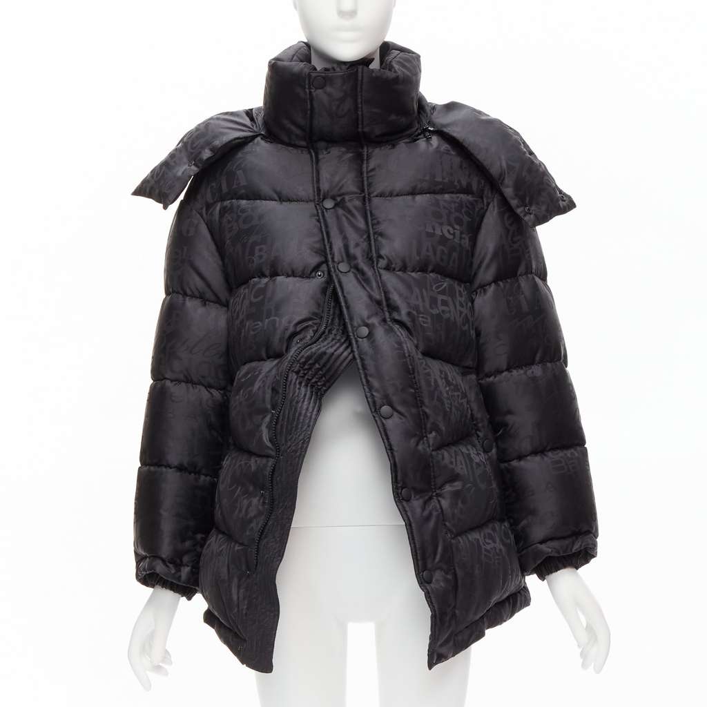 Balenciaga Black Swing Puffer Black Polyester Never worn, with tag - Front View