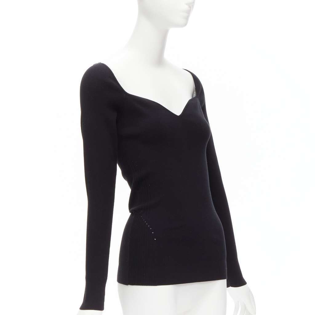 Balenciaga Sweetheart Knit Top Black Polyester Never worn, with tag - Inside View