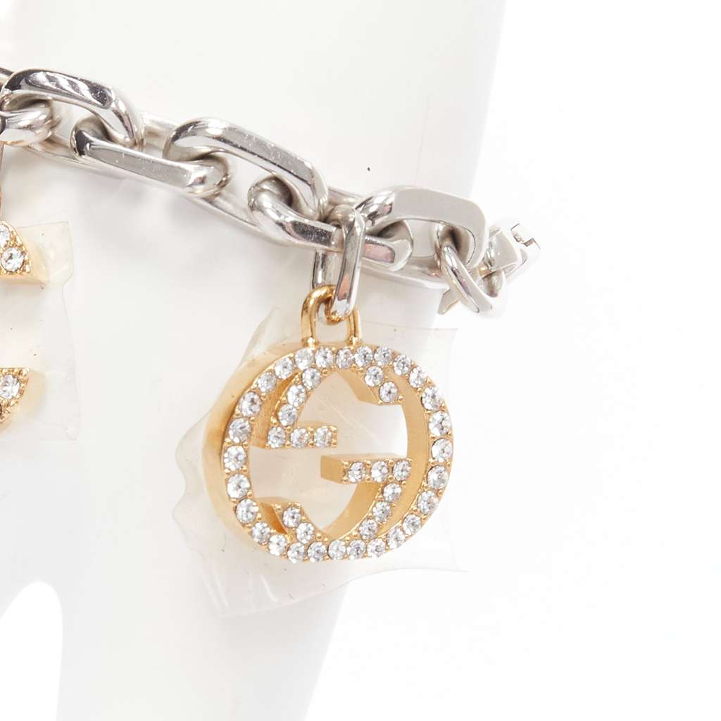 Gucci Gold Silver Charms Bracelet Silver Metal Never worn - Back View