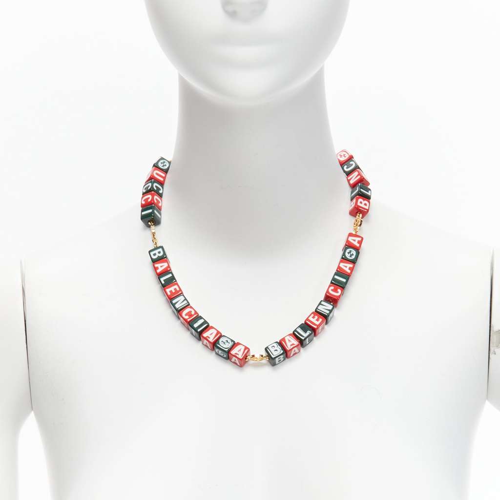 Gucci Hacker Cube Necklace Red Plastic Never worn, with tag - Front View