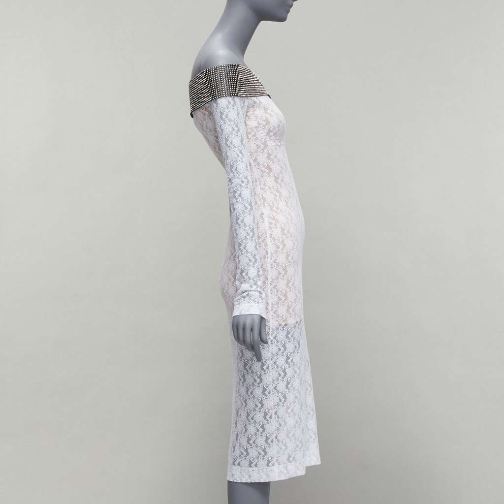 Christopher Kane Crystal Lace Dress Black Polyamide Never worn - Model View
