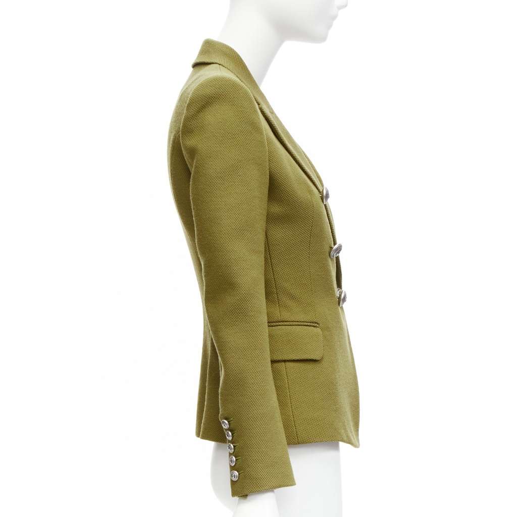 Balmain Double Breasted Blazer Green Polyamide Very good - Box View