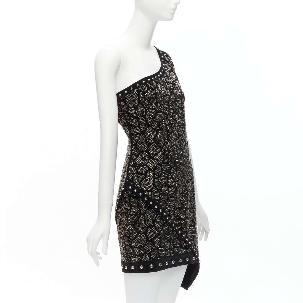 Balmain Studded Velvet Dress Black Cotton Never worn - Inside View