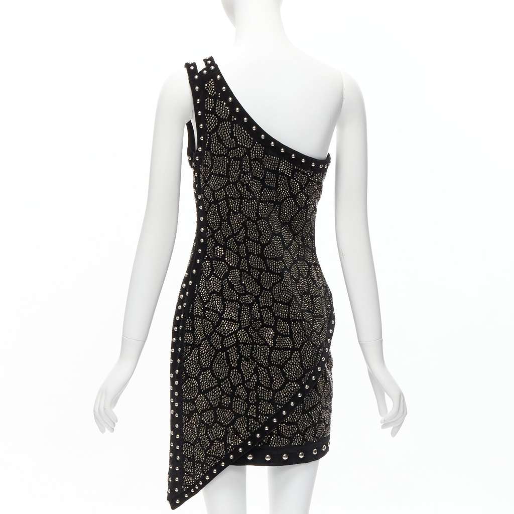 Balmain Studded Velvet Dress Black Cotton Never worn - Box View