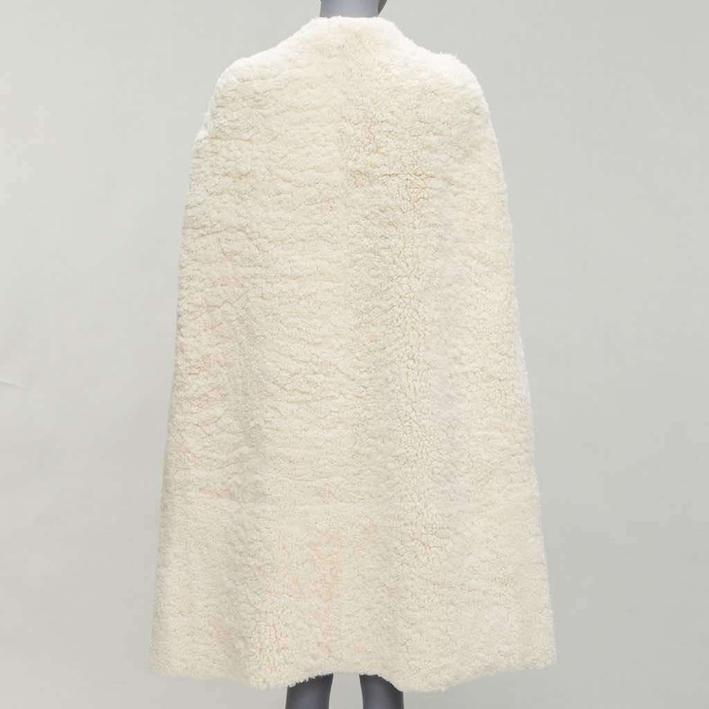 Celine Gold Buckle Shearling Cape Ecru Fur Very good condition - Box View