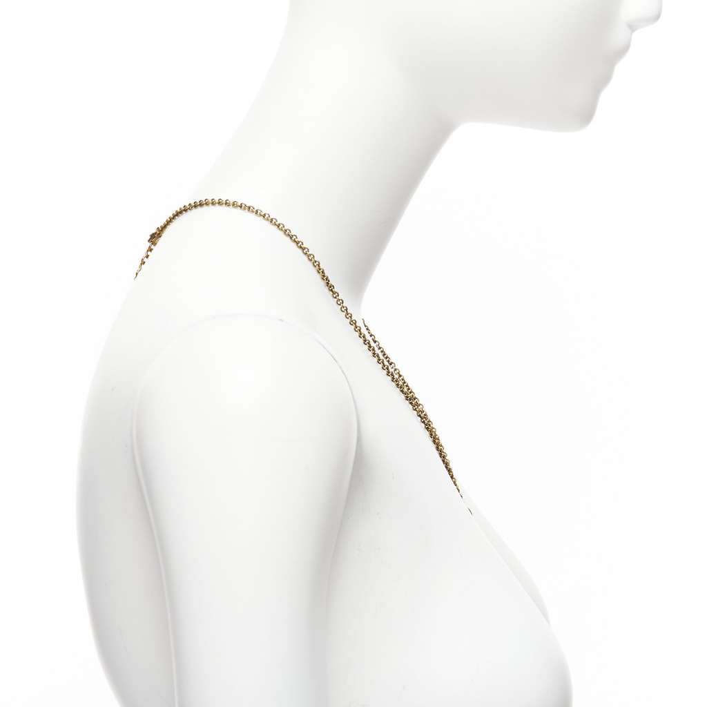 Gucci Cross Charm Necklace Gold Metal Never worn - Model View