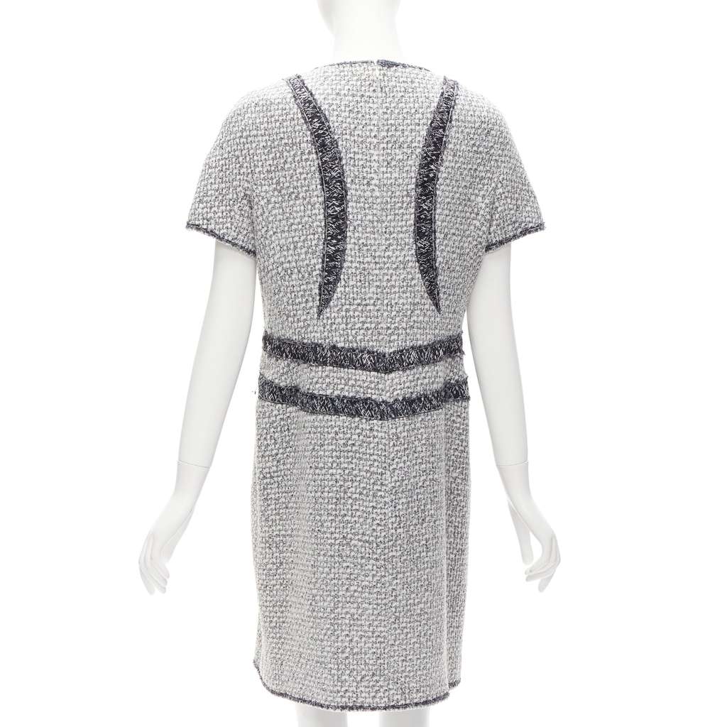 Chanel Panels Tweed Dress Grey Tweed Very good - Box View