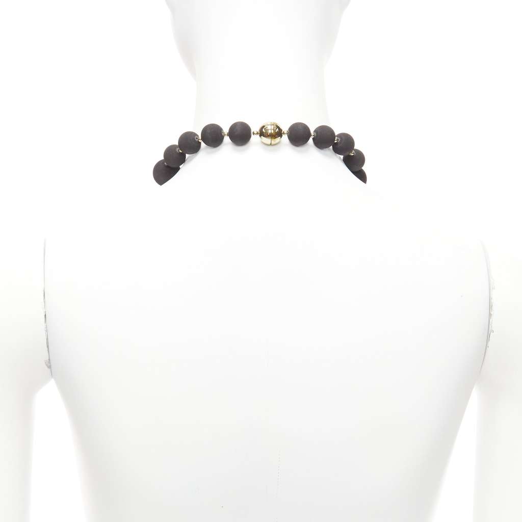 Givenchy Shark Tooth Necklace Gold Leather Very good - Box View